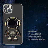 6D Plating Astronaut Hidden Stand Case Cover for iPhone